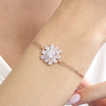 Mia Vento Effective Diamond Milano Rüyası Rose Renk Işıltılı Gümüş Bileklik