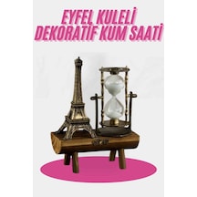 Zenvia Eyfel Kulesi Tasarımlı Kum Saati Kristalleştirilmiş Kum Saati Dekoratif Ahşap Görünümlü Znv2026