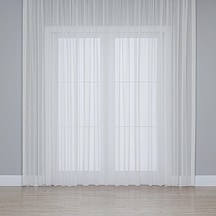 Fabric Design Keten Plus Tül Perde Ekru, 100 X 190 Çok Renkli