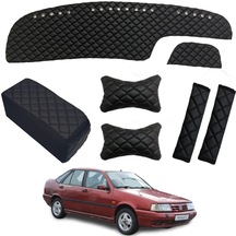 Fiat Tempra Göğüs Halısı+Kolçak+Kemer Konfor+Boyunluk Siyah Renk (528502208)