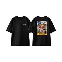 Thewert One Piece All Pirates Tasarım Sırt Baskılı Pamuk Siyah Oversize T-shirt