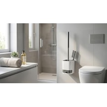 Çift Fırçalı Wc Fırçası Seti, Temizleme Çekmeceli, Duvara Asılabilir, Delme Gerektirmez 508 Yeşil