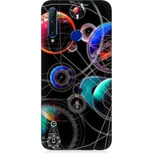 Huawei Honor 20 Lite Uyumlu Sci Fi Gezegenler Ve Vektörler Desenli Silikon Kılıf