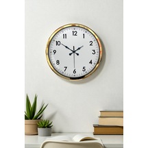 Gold & White Luxury Classic 52 Cm Metal Duvar Saati 11