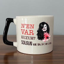 Nen Var Kuzum Baskılı Siyah Kulplu D Kupa