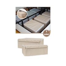 Flora Baza Kutu Hurç, Yatak Kanepe Altı Düzenleyici Su Geçirmez Mukavva Destekli 50x40x19cm 2 Adet Kahve Kahve