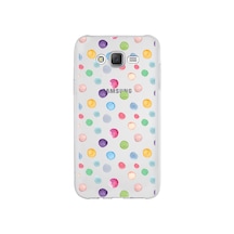 Samsung Galaxy J7 Core İle Uyumlu 1mm Slim Fit Water Color 6 Baskılı Şeffaf Kılıf Şeffaf