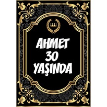 Altın Desenli Klasik Temalı Doğum Günü Afişi 70x100 Cm