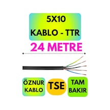 Öznur 5x10 Ttr Kablo Siyah Metre Seçenekli - 24 Metre