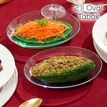 Paşabahçe 10357 2 Li Oval Servis Sunum Tabak Seti 21x16 Cm