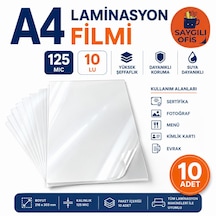 Saygılıofis Laminasyon Filmi A4 125 Mic 10 Adet