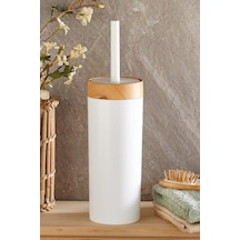Bambu Desen Wc Klozet Fırçası Plastik, Tuvalet Banyo Wc Temizleme Fırçası Beyaz Beyaz