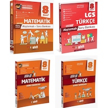 Gizli 2025 8. Sınıf Lgs Matematik + Türkçe Alıştırmalı + Usta İşi Soru Bankası Seti 4 Kitap Güncel Müfredat