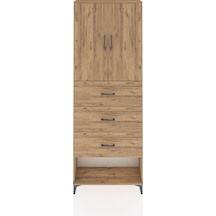 Arges Dolap 3 Raflı 3 Çekmeceli 2 Kapaklı 88x30x243 Çam-çam Atlas Çam