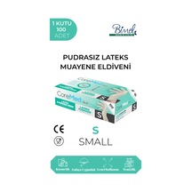 Lateks Pudrasız Muayene Eldiveni S-1 Paket 100'lü