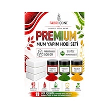 Premium Mum Yapım Hobi Seti - Parafin Wax 500 Gr - 3'lü Toz Mum Boyası Seti - Kırmızı, Yeşil, Sarı Bkfabpw5003kysr Karışık