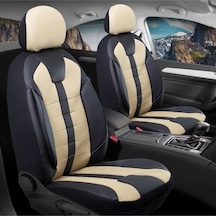 Nissan Bluebird Uyumlu Oto Koltuk Kılıfı Deri, Kumaş Vista Bej Siyah