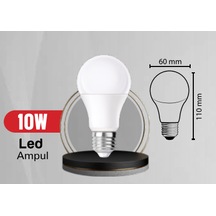 10W Led Ampul Naturel Işık 6'Lı Paket E27 Duy