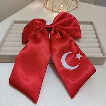 Ayyıldız Detaylı Fiyonk Toka Kırmıızı