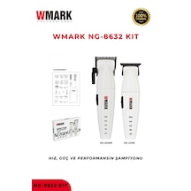 Wmark Ng-8632 Profesyonel Saç Kesme Makinesi Ve Trimmer Seti Barber Kit Güçlü Motor Ve Hassas Kesim 150 Dakika
