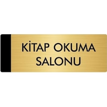 Metal Yönlendirme Levhası, Departman Kapı Isimliği Kitap Okuma Salonu 5x20 Cm Altın Renk