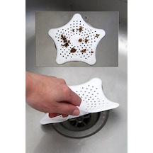 Vantuzlu Silikon Kaymaz Yıldız Lavabo Ve Küvet Süzgeci Yıldız Süzgeç Beyaz Renk 1 Adet S-114 Silikon Diğer