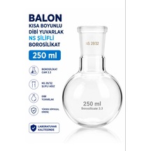 Balon Kısa Boyunlu Dibi Yuvarlak Ns Şilifli Borosilikat 250 Ml