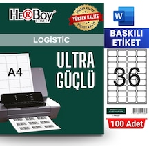 Herboy Hb-1036 45 X 30 Mm A4 Baskılı Laser Etiket 100 Adet