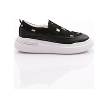 Dgn 057 Kadın Lastikli Sneaker Ayakkabi Siyah Kot