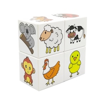 Ece&apos Nin Mini Hayvanat Bahçesi, 24 Sevimli Hayvan Figürü - 1 Yaş Oyuncak - Bebek Oyuncakları - 4 Manyetik Küp/blok