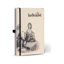 Eski İstanbul Temalı Çizgili Lastikli Journal 124-Pembe