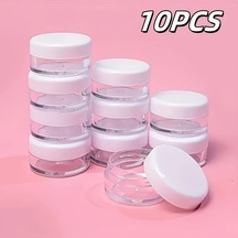 Chuangyinshop Beyaz Kapaklı 30 Adet Sızdırmaz Plastik Kozmetik Saklama Kavanozu