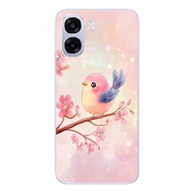 Oppo A6t - A6x Uyumlu Dalda Ki Kuş Baskılı Silikon Kılıf Renkli