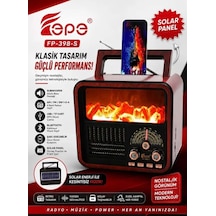 Fepe Fp-398 Şömine Efektli Retro Bluetooth-usb-sd-fm Şarjlı/ Ledli Nostaljik Radyo