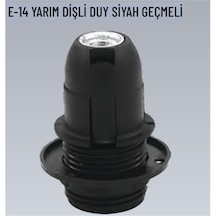 100 Adet E14 Yarım Dişli Geçmeli Siyah Duy