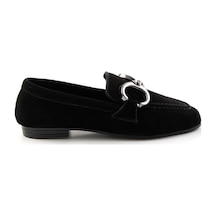 Bambi Siyah Hakiki Deri Kadın Loafer Ayakkabı K01763771002 Siyah