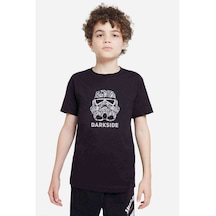 Dark Side Baskılı Unisex Çocuk Siyah T-Shirt (534613360)