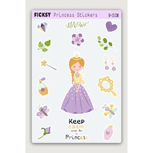 Sevimli Prenses Sticker Seti - 16 Adet Etiket Çıkartma Diğer
