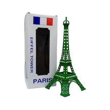 Metal Paris Eyfel Kulesi Yeşil Kristal Taşlı 25cm