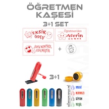 Öğretmen Kaşesi Aferin Kaşesi Cep Kaşesi 3+1 Set