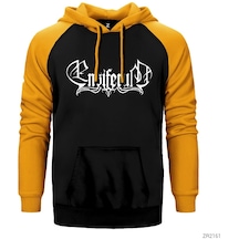 Ensiferum Logo Sarı Reglan Kol Kapşonlu Sweatshirt Sarı (509944497)