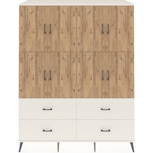 Kronos Gardrop 8 Raflı 4 Çekmeceli 8 Kapaklı 176x59x221 Aytaşı-çam/aytaşı Beyaz