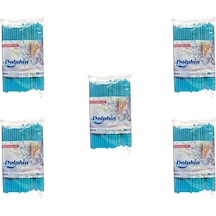 Dolphin Frozen Kalın Kokteyl Buzlu İçecek Pipet - Düz - Turkuaz - 22cm. - 8mm. -100 Adetlik 5 Paket Turkuaz