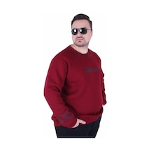 Starbattal Büyük Beden Bisiklet Yaka 3ip Sweat Dream 25715 Murdum Mürdüm