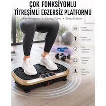 Evde Spor İçin Titreşimli Plate Fitness Platformu Yeni Nesil Siyah