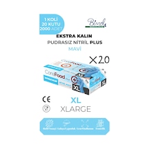 Ekstra Kalın Nitril Mavi Plus Muayene Eldiveni Xl - 1 Koli-20 Paket-2000'li