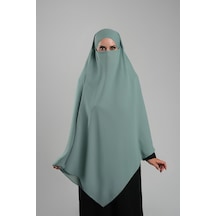 Hürrem Bone Mint Yeşili Pratik Hazır Geçmeli Tesettür Eşarp Krep Bağcıklı Sufle Hijab 2313 13 Mint Yeşili