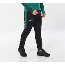 Diadora Ritim - Çocuk Likralı Siyah-yeşil Eşofman Altı Siyah