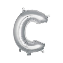 C Harfi 16 İnç Gümüş Renk Folyo Balon 36 Cm Gümüş 256