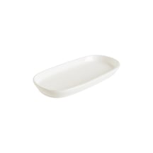 Retro Olive Hygge 12 Adet 21cm Yeşil Kenar Çizgili Porselen Oval
